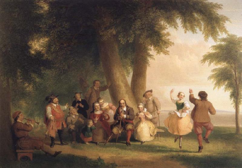 Asher Brown Durand Dance on the Battery in the Presence of Peter Stuyvesant oil painting picture